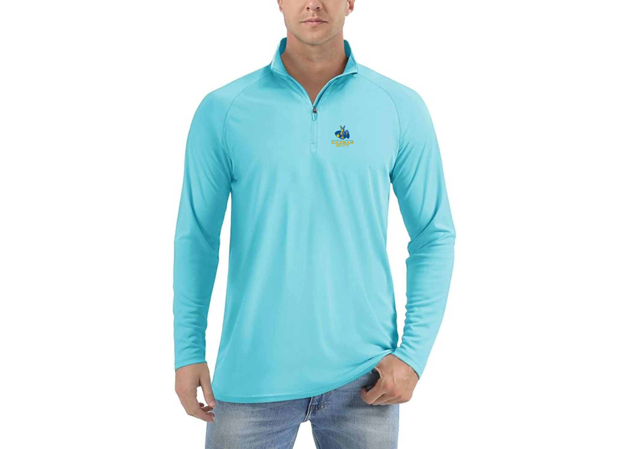 Men's UMKC Kangaroos Lightweight Quarter-Zip Athletic Shirt Long Sleeve Polyester Wear
